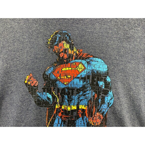 Superman And DC Comics Graphic Tee T-Shirt Men's Size XXL Gray Blue Crew Neck - Picture 3 of 10